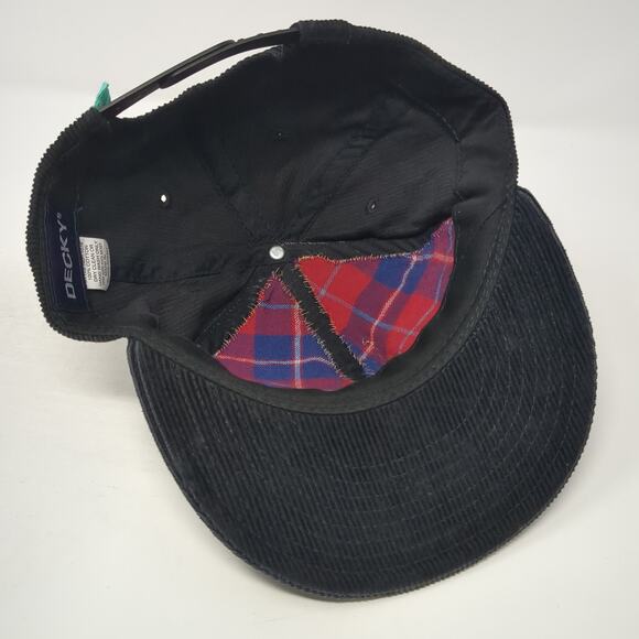 Idaho Patch Snapback Hat Black One Size Adjustable Corduroy Decky - Picture 7 of 9